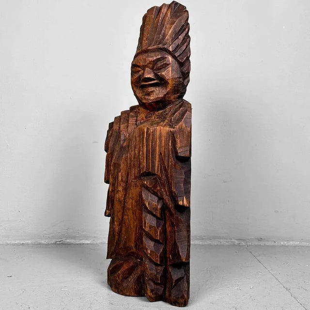 Taisho God of Protection Inami Woodcarving, Japan., 1920s For Sale - Image 6 of 9