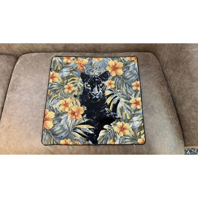 Black Panther Botanical Cushion Cover For Sale - Image 10 of 12