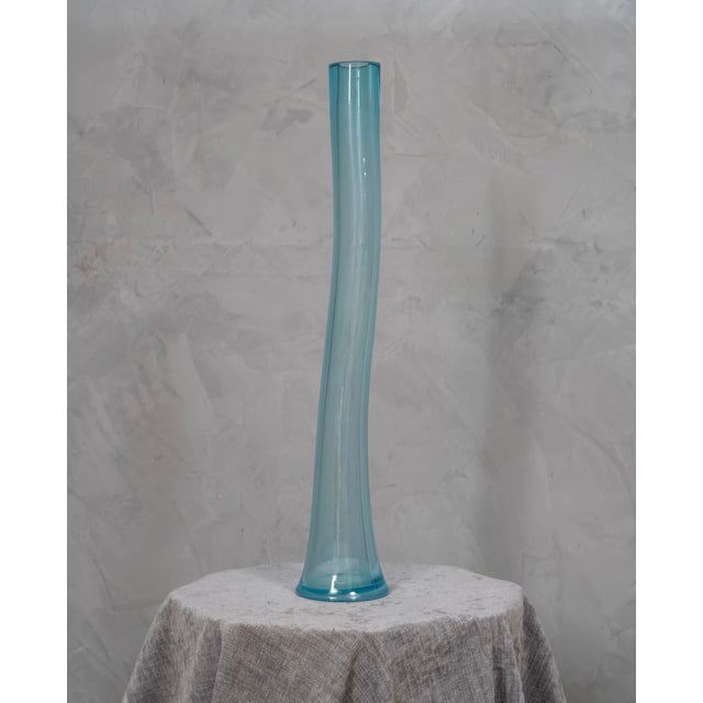 Murano Art Glass Vase in Sky Blue, 1990 For Sale - Image 9 of 9