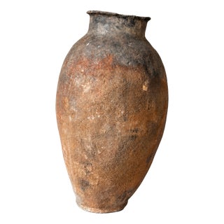 Large Antique Mediterranean Terracotta Olive Jar, 1900 For Sale