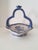 Vintage Baum Bros. Formalities blue and white hand painted crackled glass decorative basket. This is a beauty and will...