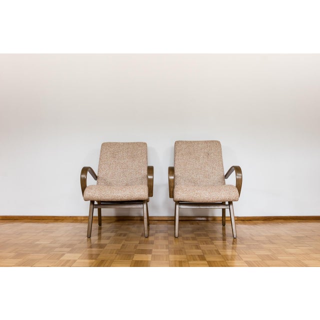 1960s Model 53 Armchairs by J Šmidek for Ton, 1960s, Set of 2 For Sale - Image 5 of 14