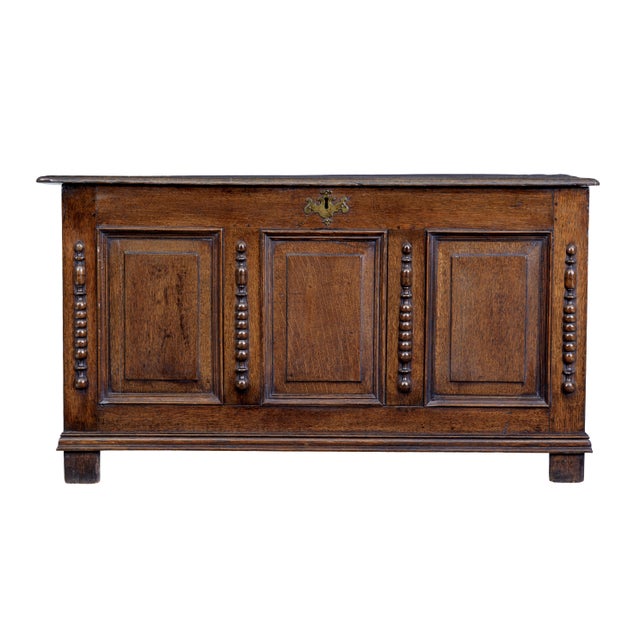 18th Century Small English Oak Coffer, 1790s For Sale - Image 3 of 8