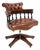 Antique Leather Swivel Captains Desk Chair, 1950s For Sale