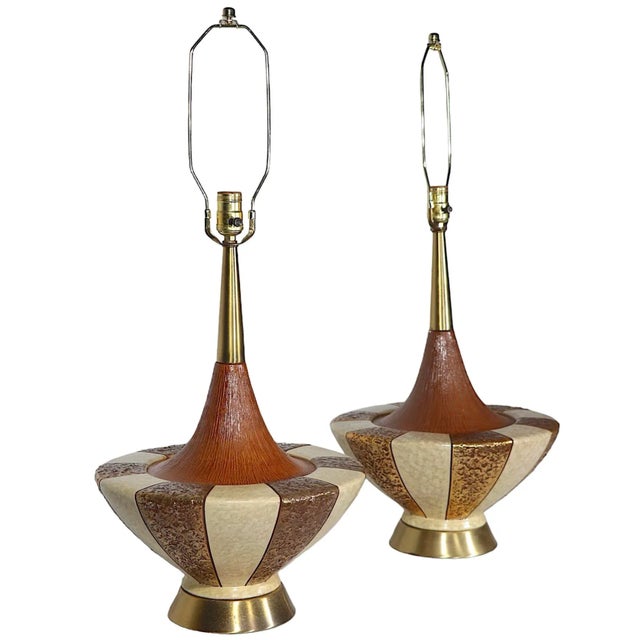 Pr. Oversized Ceramic Mid Century Table Lamps by Fortune Lamp Company C. 1950/1960’s For Sale In New York - Image 6 of 12