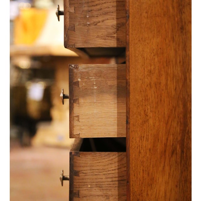 Brown 19th Century French Louis Philippe Burled Mahogany Commode With Marble Top For Sale - Image 8 of 9