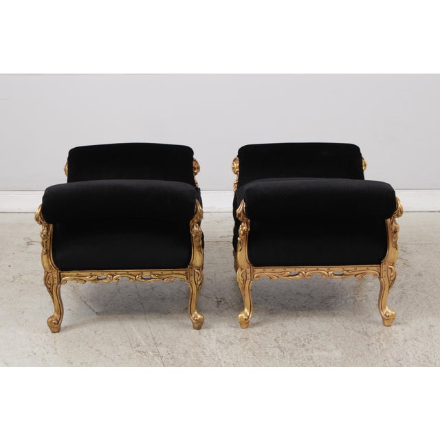 1980s Pair of Pama Louis XV Style Gold Benches For Sale - Image 5 of 15