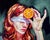Perception in Orange by Ale Casanova | Oil on linen Woman with blindfold holding an orange slice. For Sale