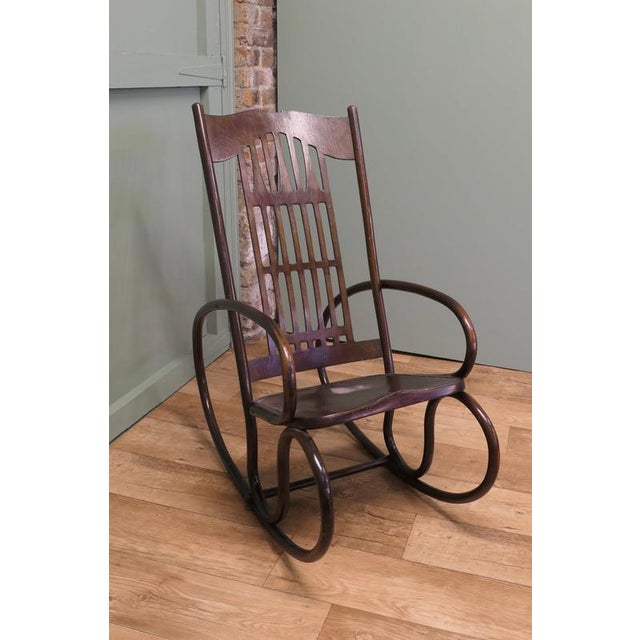 Secessionist Bentwood Rocking Chair attributed to Jacob and Josef Kohn, 1900 For Sale - Image 3 of 7