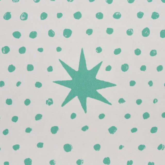 Schumacher Sample - Schumacher x Molly Mahon Spot & Star Wallpaper in Seaglass For Sale - Image 4 of 6