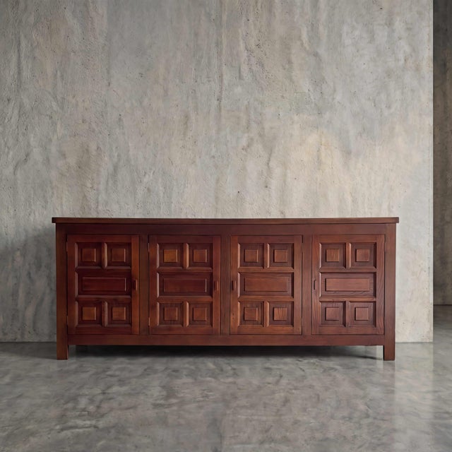 Mid-Century Modern Vintage French Brutalist Sideboard, 1970s For Sale - Image 3 of 12
