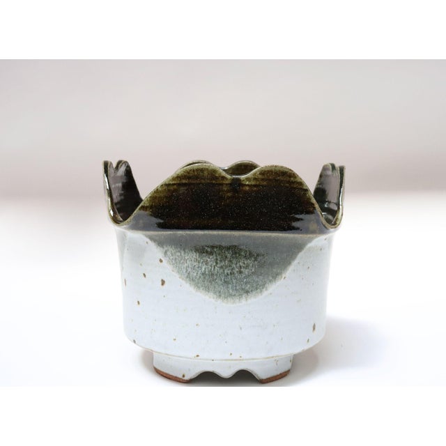 Vintage Blue and Green Studio Pottery Square Planter by Deanna Nichols For Sale - Image 4 of 16