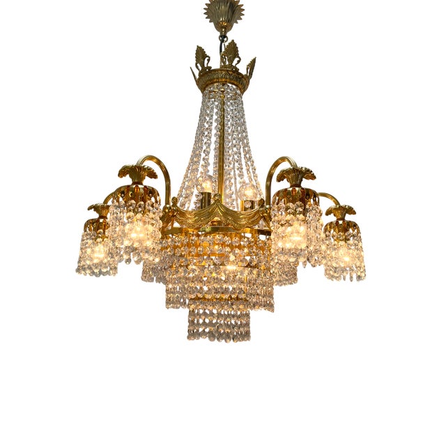 Vintage Crystal Swarovski Chandelier, 1960s For Sale