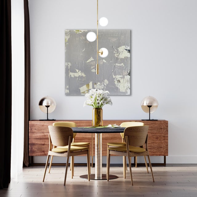 Contemporary 2023 Large Gray Textured Abstract Painting by Jessalin Beutler For Sale - Image 3 of 8