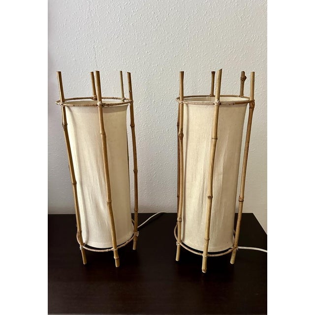 Textile Table Lamps by Louis Sognot, 1960s, Set of 2 For Sale - Image 7 of 14