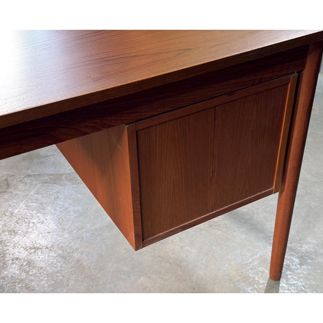 Danish Modern Teak Drop-Leaf Writing Desk With Two Drawers, Denmark, 1960s For Sale - Image 10 of 12