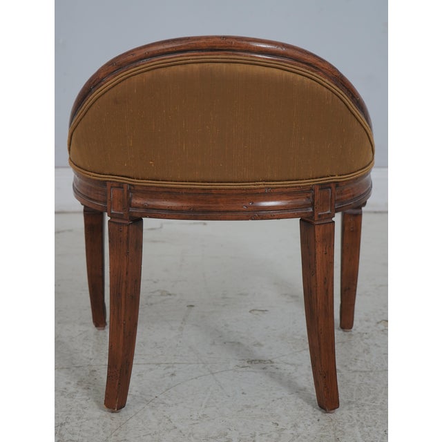 Jeffco Low Barrel Back Vanity Bench Stool For Sale - Image 4 of 18
