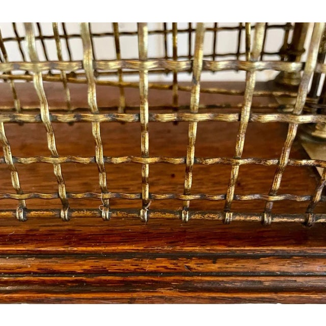 ​​Antique Victorian Brass and Mahogany Revolving Magazine Stand For Sale - Image 11 of 13