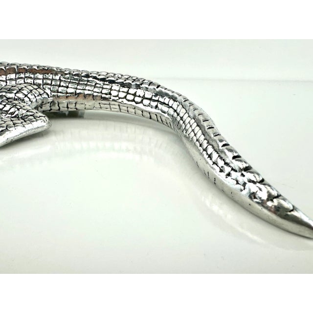 1980s Vintage Arthur Court Pewter Alligator For Sale - Image 5 of 11