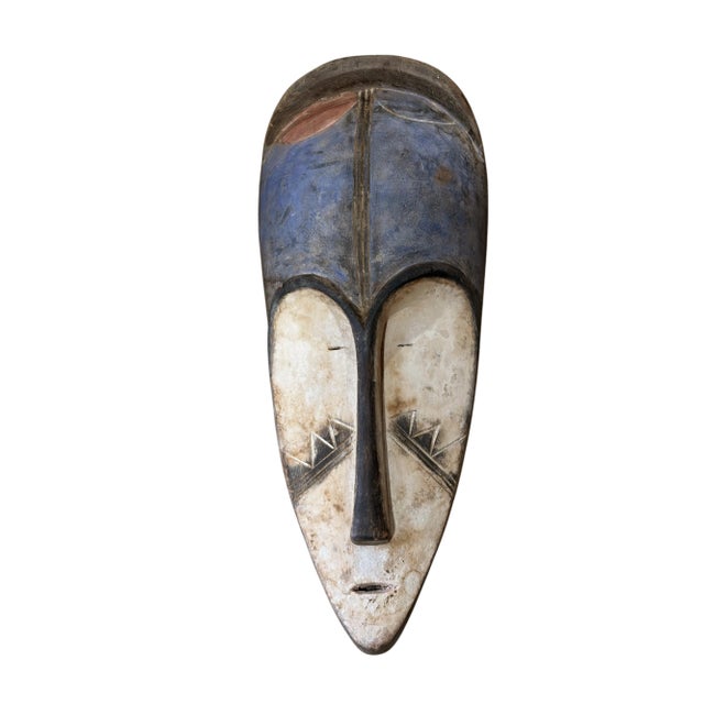 1980s Vintage Large Fang Mask Elongated Face Gabon African Mask 23" H For Sale - Image 5 of 8