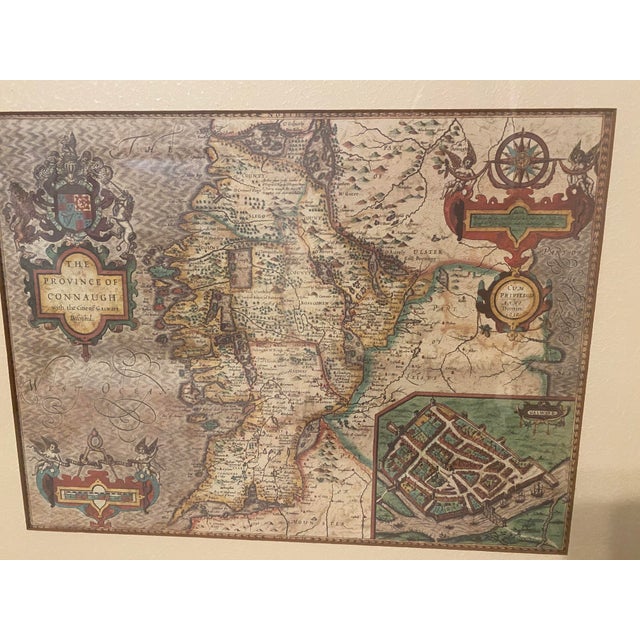 Late 20th Century Ethan Allen “British Country Map” Matted and Framed Print Vintage "Mint" Condition For Sale - Image 5 of 11