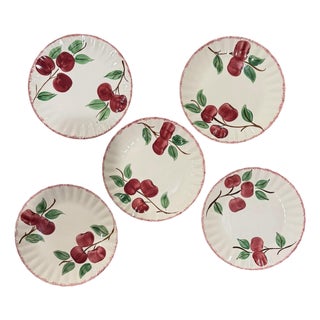 1950s Blue Ridge Apple Dinner Plates Set of 5 For Sale