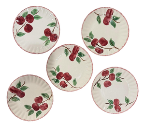 1950s Blue Ridge Apple Dinner Plates Set of 5
