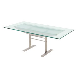 Contemporary Glass Top Dining Table For Sale
