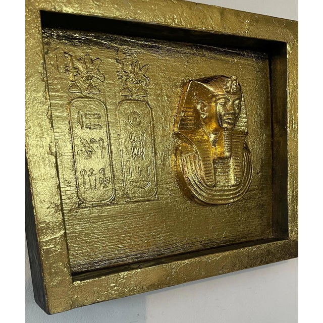 Egyptian Sculpture of King Pharaoh Tutankhamun in Gold Leaf by Jumaart, 2010s, in Flawless conditions. Designed from 2000...
