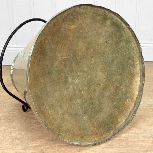 Antique Farmhouse Nickel Plated Brass Conical Cone Milking Can For Sale - Image 11 of 11