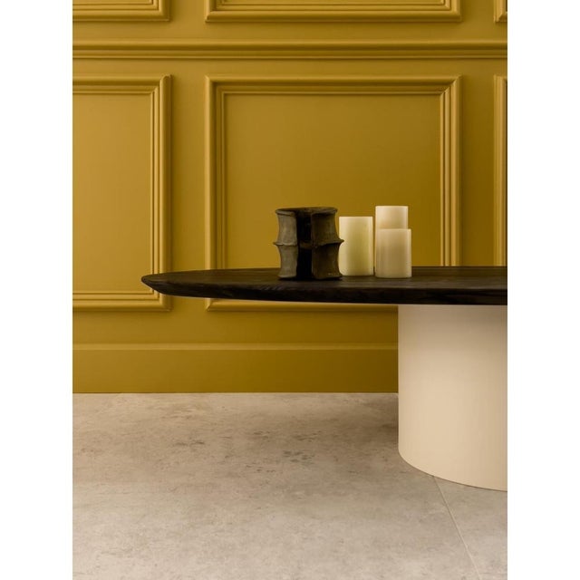 Low Basse Oval Wood Top Table by Laurence Du Tilly For Sale - Image 4 of 15