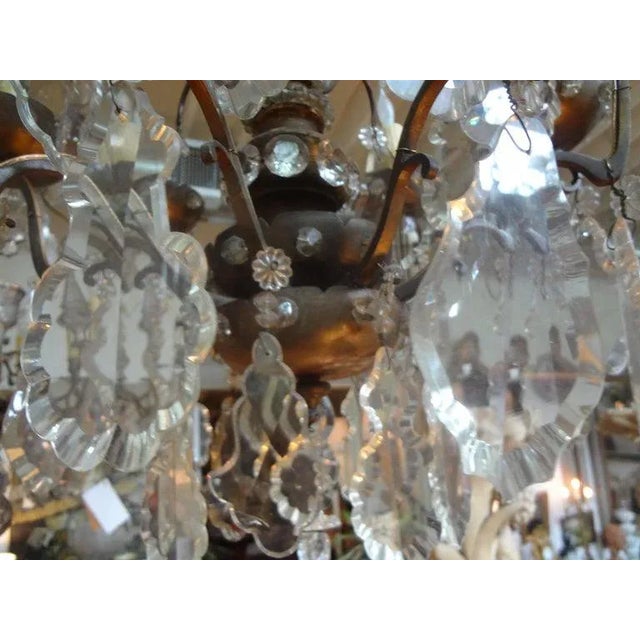 Transparent Antique French Maison Baguès Attributed Beaded and Crystal Chandelier For Sale - Image 8 of 13