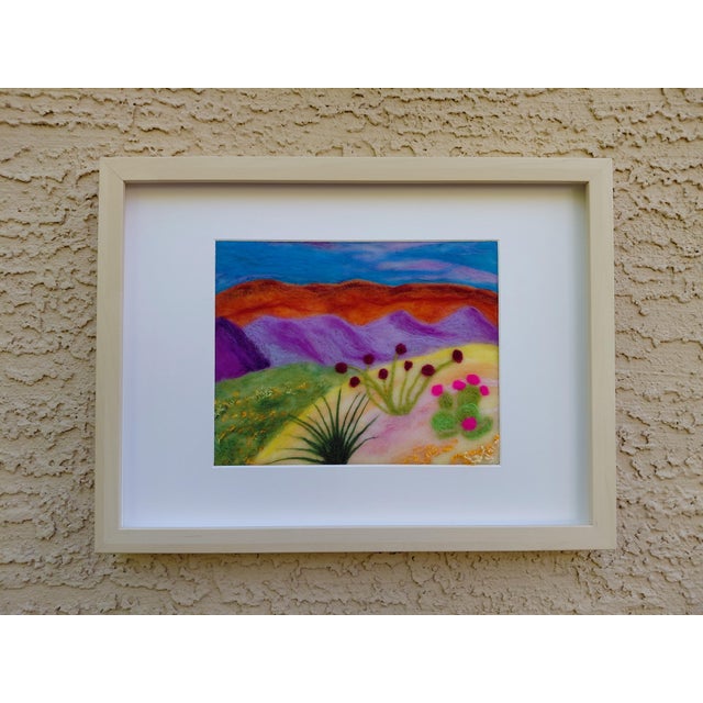 Contemporary Fiber Art Desert Landscape Set With Haiku by Paula Darnell For Sale - Image 4 of 9