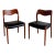 1960s Niels Møller Model 71 Teak Dining Chairs – Newly Reupholstered Black Leather (Pair) For Sale