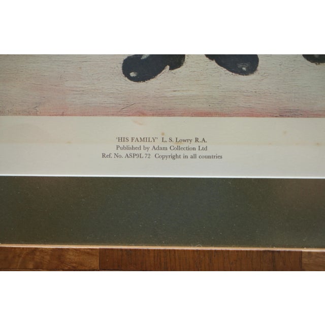 L.S. Lowry, His Family, 1972, Lithograph Print For Sale - Image 6 of 16