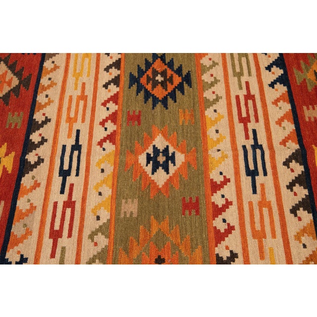 Ivory 21st Century Contemporary Kilim Rug 5 '6'' X 7' 10'' For Sale - Image 8 of 13