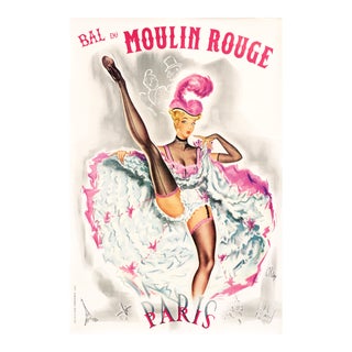 1956 French Moulin Rouge Poster, Bal Du Moulin Rouge For Sale