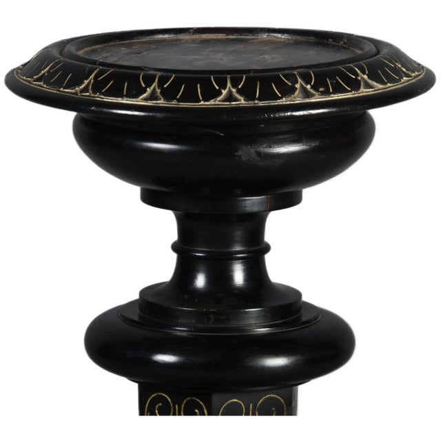 Antique Art Nouveau Floral Column in Black Gold, 1900 For Sale - Image 4 of 18