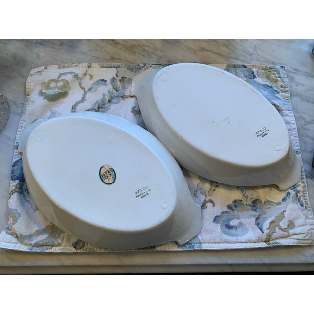Vintage French Apilco Au Gratin Dishes a Pair For Sale - Image 10 of 11