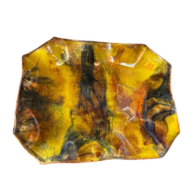Mid-Century Modern Circa 70’s Seetusee Decorative Dish Tray Wall Decoration Trinket Dish For Sale - Image 3 of 7