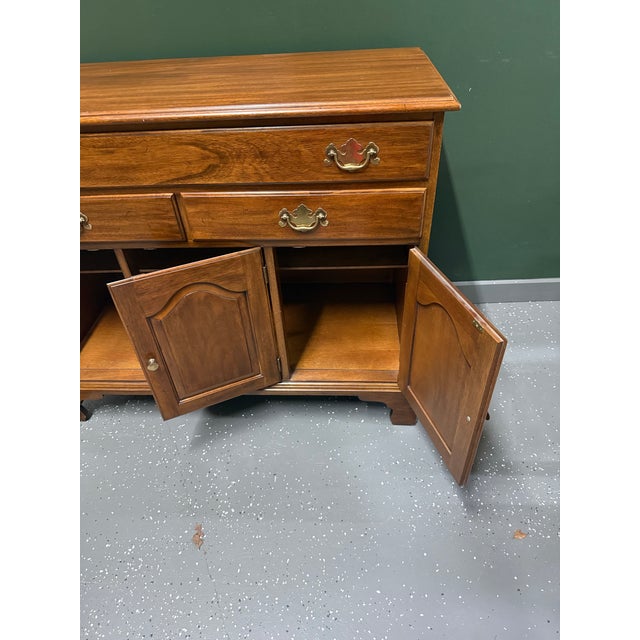 Wood 1970s Henkel Harris Solid Wild Black Cherry Chippendale Sideboard/Buffet For Sale - Image 7 of 12