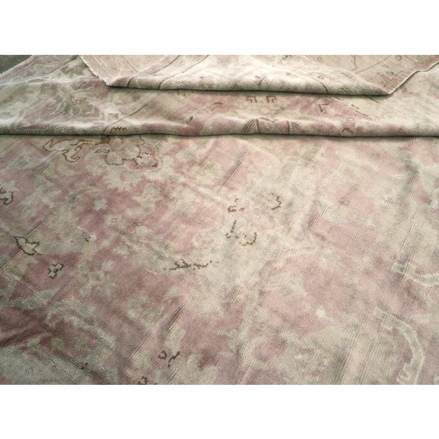 Blush Galerie Shabab Collection Early 20th Century European Oushak Large Carpet For Sale - Image 8 of 8