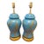 Vintage Hollywood Regency Turquoise Blue & Gold Ginger Jar Table Lamps – Pair For Sale