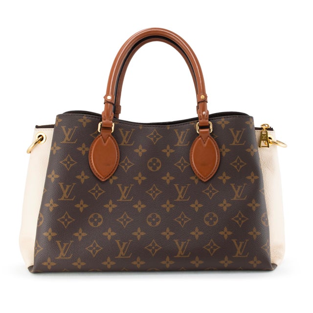 Modern Louis Vuitton Vendôme MM Monogram Canvas Cream Leather Gold-Tone Handle Bag For Sale - Image 3 of 13