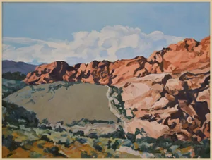 'Arizona Red Rock 2' Expressionist's View Oil Painting by Contemporary Arizona Artist, George Brinner