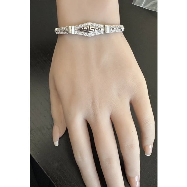 Silver Stunning Natural Diamond 14k Solid White Gold Bracelet For Sale - Image 8 of 9