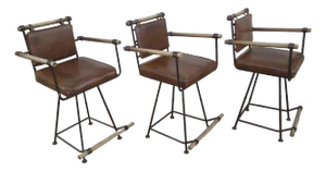 Mid 20th Century Cleo Baldon Style Swivel Counter Stools Mid Century Modern - Set of 3