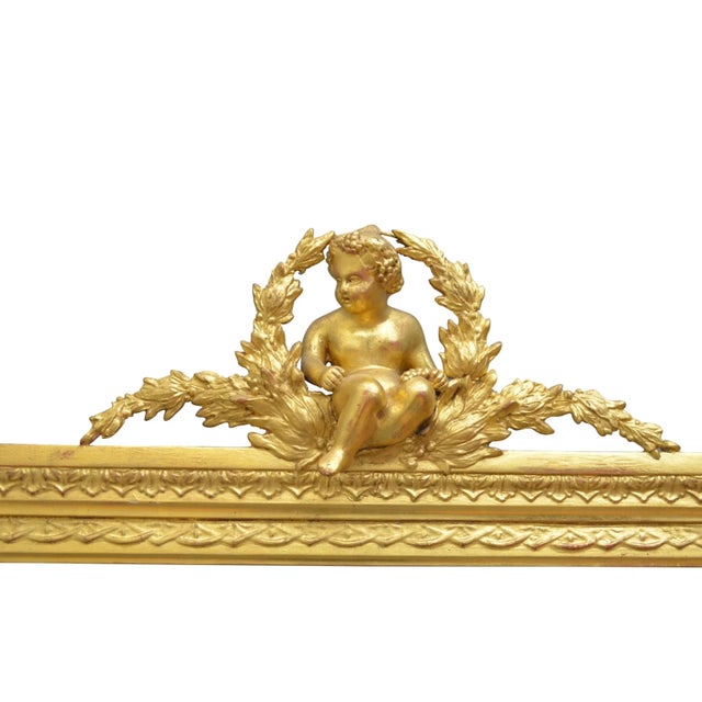Gold Antique Late Victorian Giltwood Mantel Mirror For Sale - Image 8 of 11