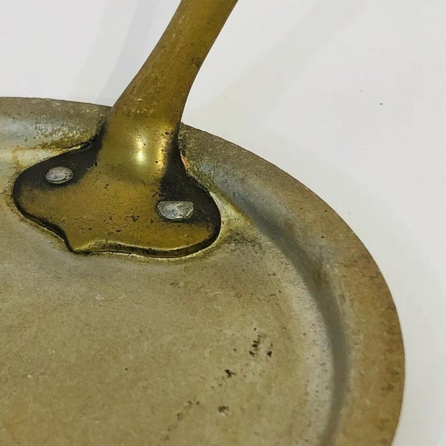 Metal 1920s French Country Saucepan Lid With Brass Handle For Sale - Image 7 of 8