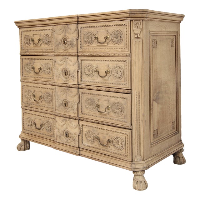 19th Century Bleached Oak Chest of Drawers For Sale